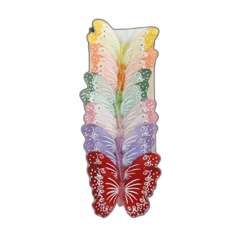 deco vlinder 12pcs - 10cm multicolor