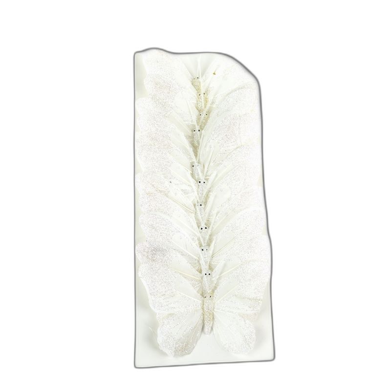 deco vlinder 12pcs - 12cm wit