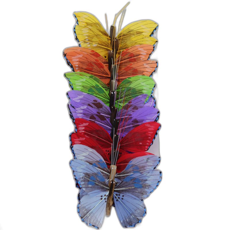 deco vlinder 12pcs - 12cm multicolor