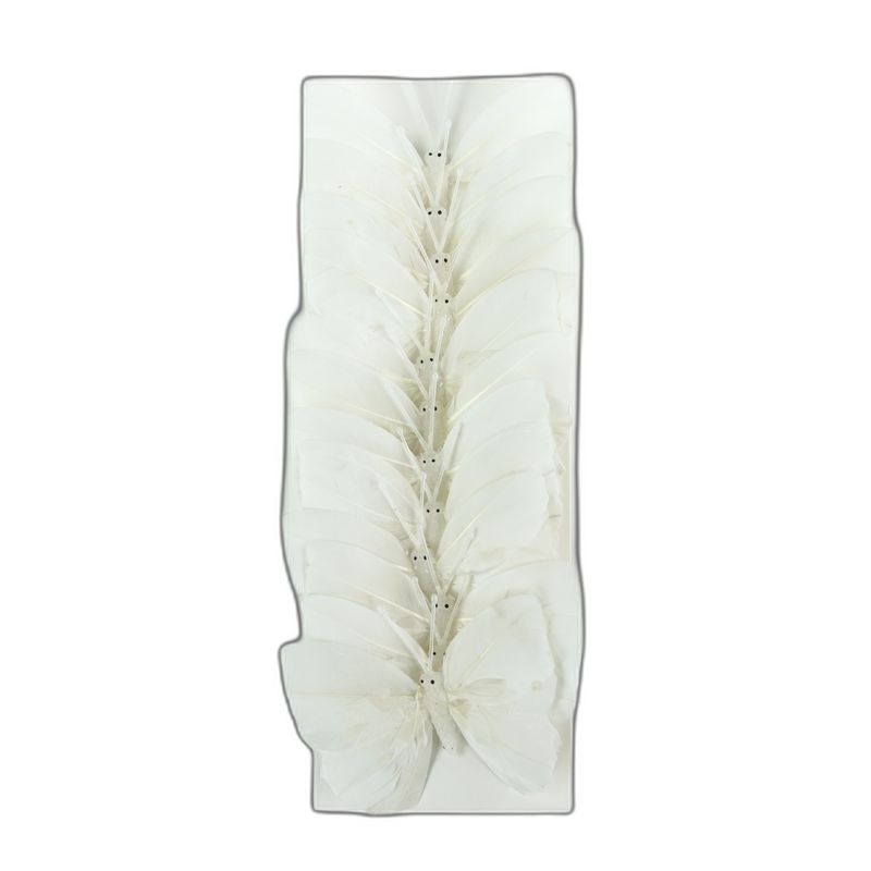 papillon deco 12pcs - 10cm blanc