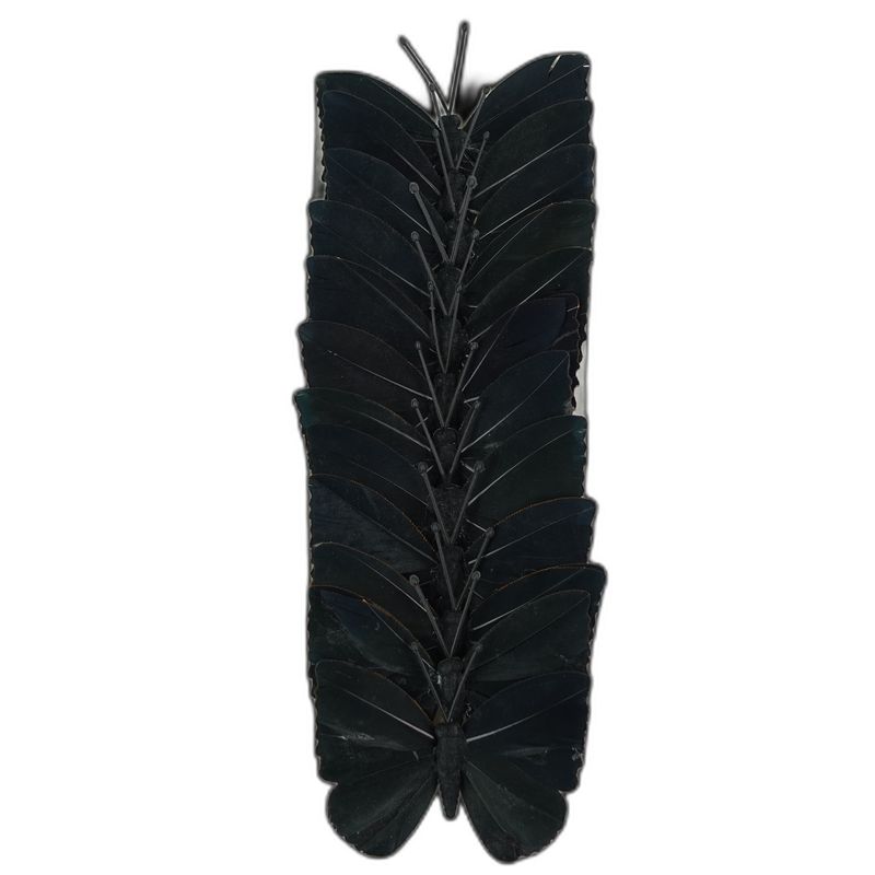 deco vlinder 10cm - 12pc zwart