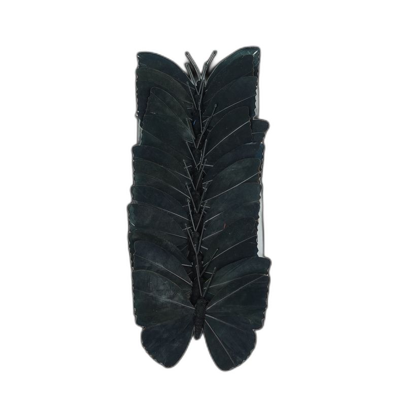 deco vlinder 12pcs - 12cm zwart
