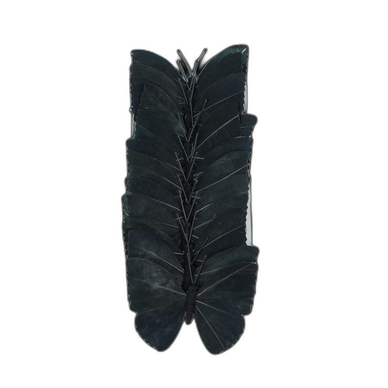 papillon deco 12cm - 12pcs noir