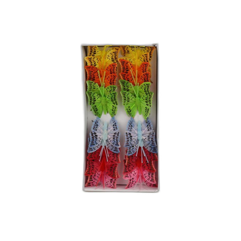 deco vlinder 24pc - 5cm multicolor