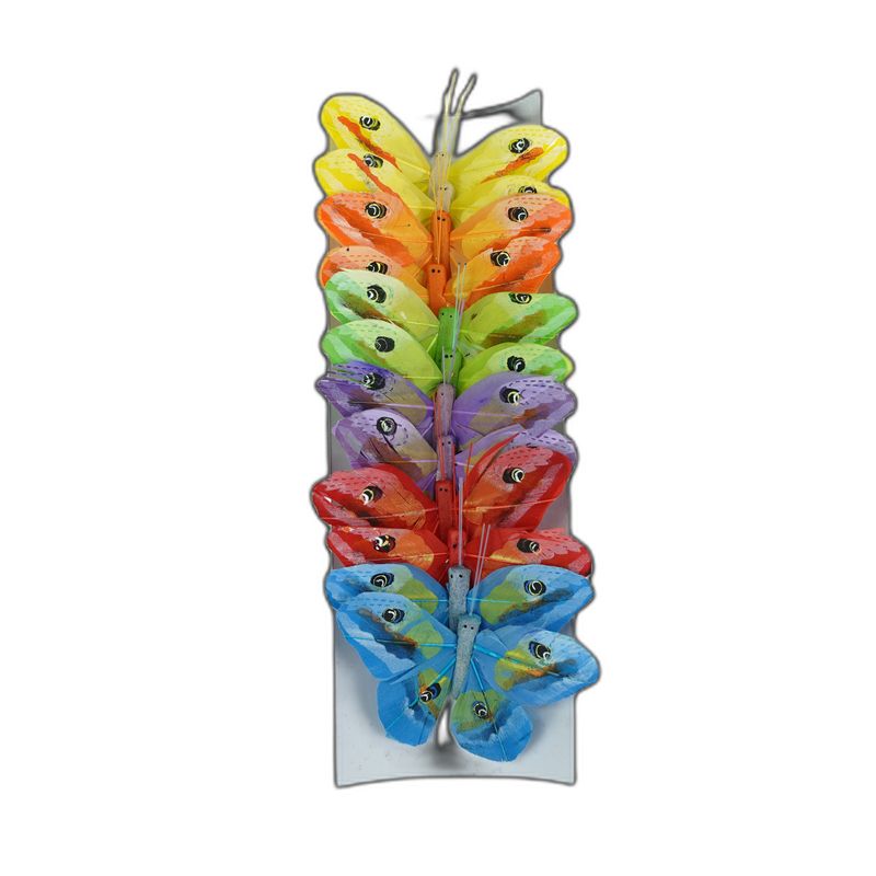deco vlinder 12pcs - 10cm multicolor