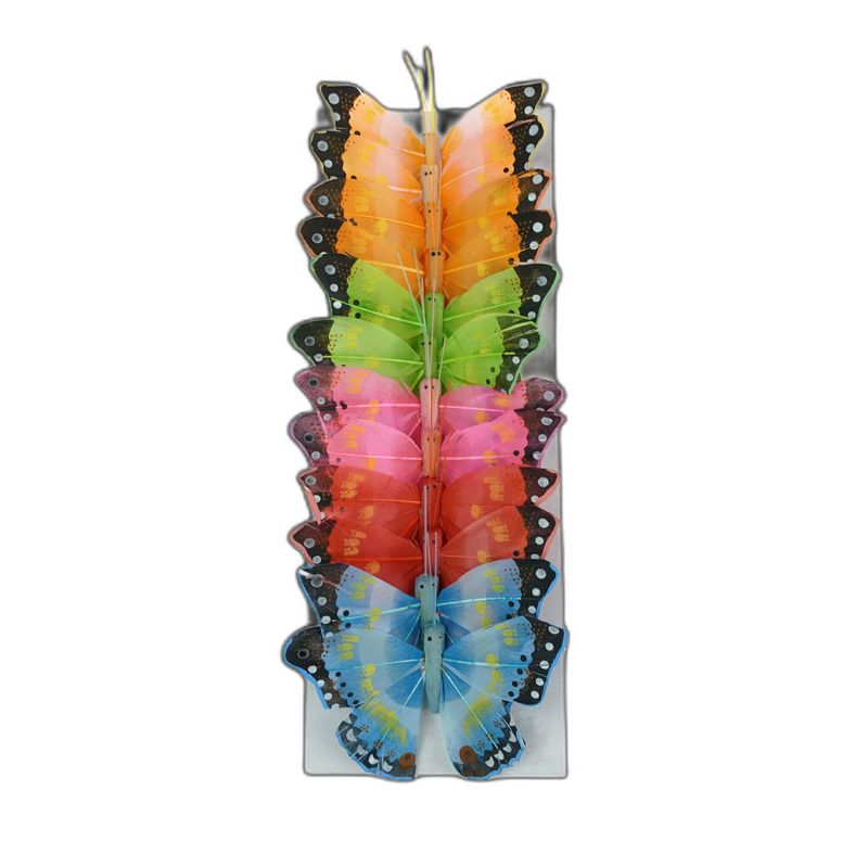 deco vlinder 12pcs - 10cm multicolor