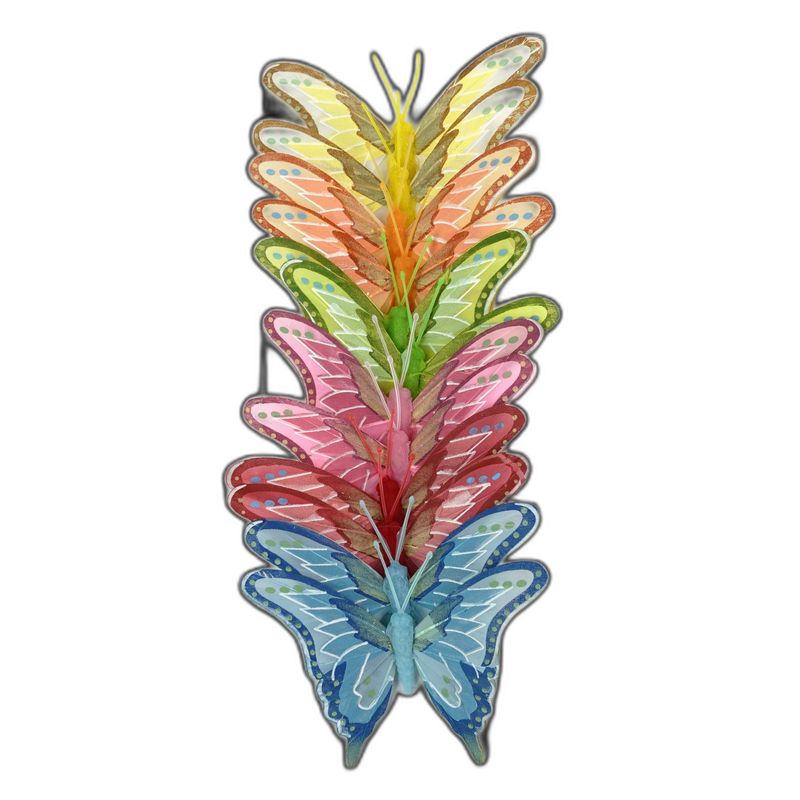 deco vlinder 12pcs - 12cm multicolor