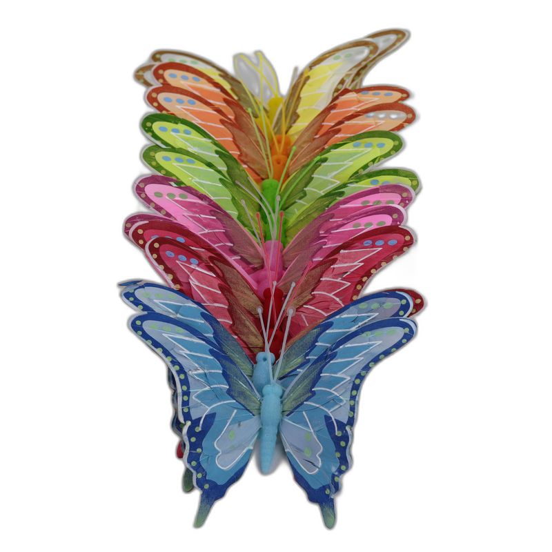 deco vlinder 12pcs - 18cm multicolor