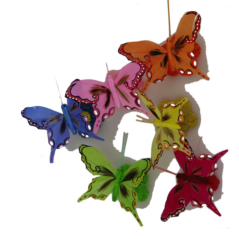 deco vlinder 12pcs - 8cm multicolor