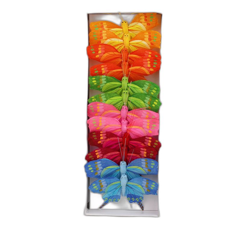 deco vlinder 12pcs - 10cm multicolor