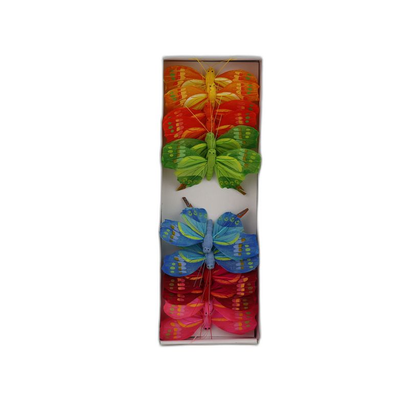 papillon deco 12pcs - 8cm multicolor