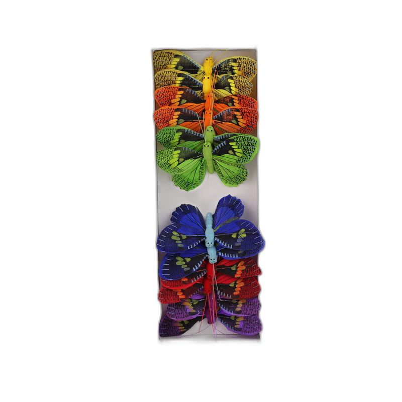 deco vlinder 12pcs - 8cm multicolor