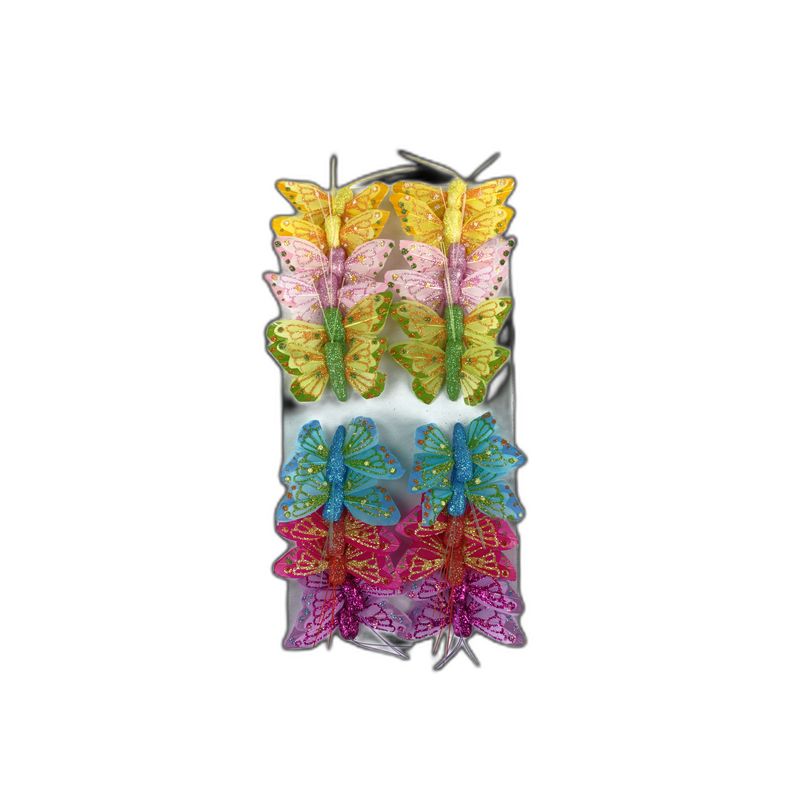 deco vlinder 24pcs - 5cm multicolor
