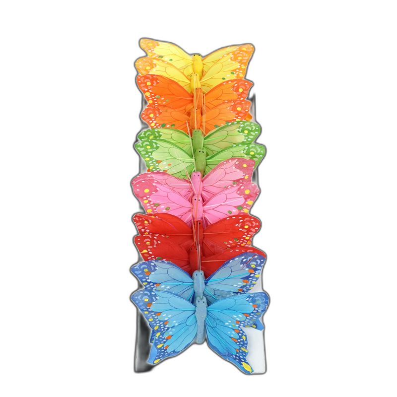 deco vlinder 12pcs - 10cm multicolor