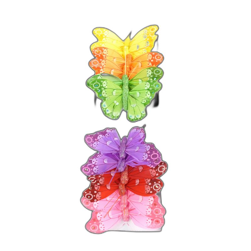 deco vlinder 12pcs - 8cm multicolor