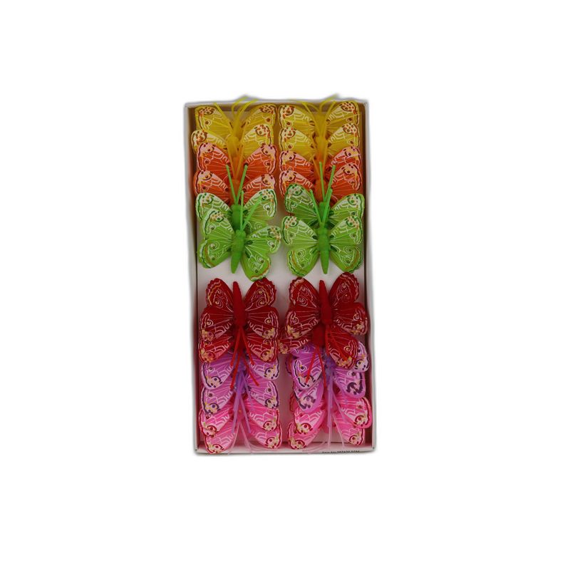 deco vlinder 12pcs - 5cm multicolor
