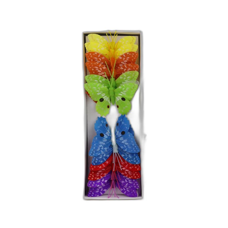 papillon deco 12pcs - 8cm multicolor
