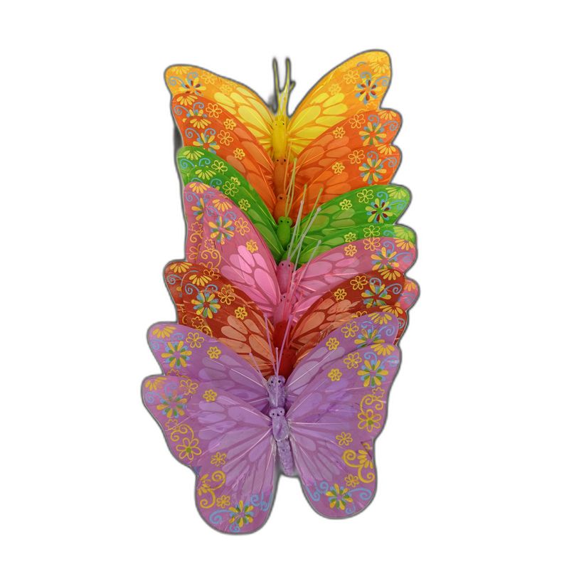 deco vlinder 12pcs - 18cm multicolor