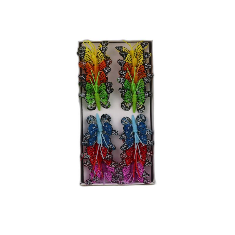 deco vlinder 12pcs - 5cm multicolor