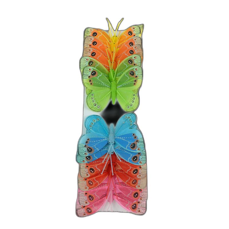 deco vlinder 12pcs - 8cm multicolor