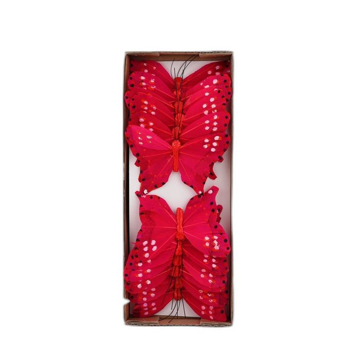 papillon deco 12pcs - 10cm fuchsia