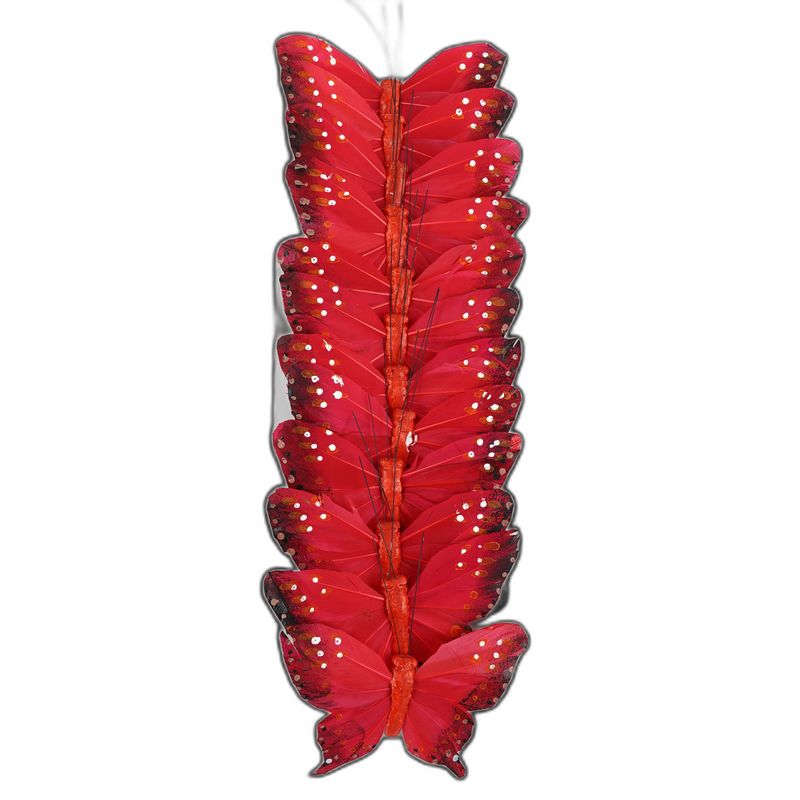 papillon deco 12pcs - 12cm rouge/fuchsia