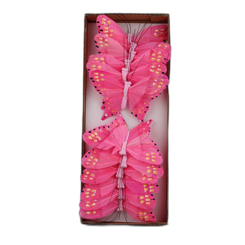 deco vlinder 12pcs roze