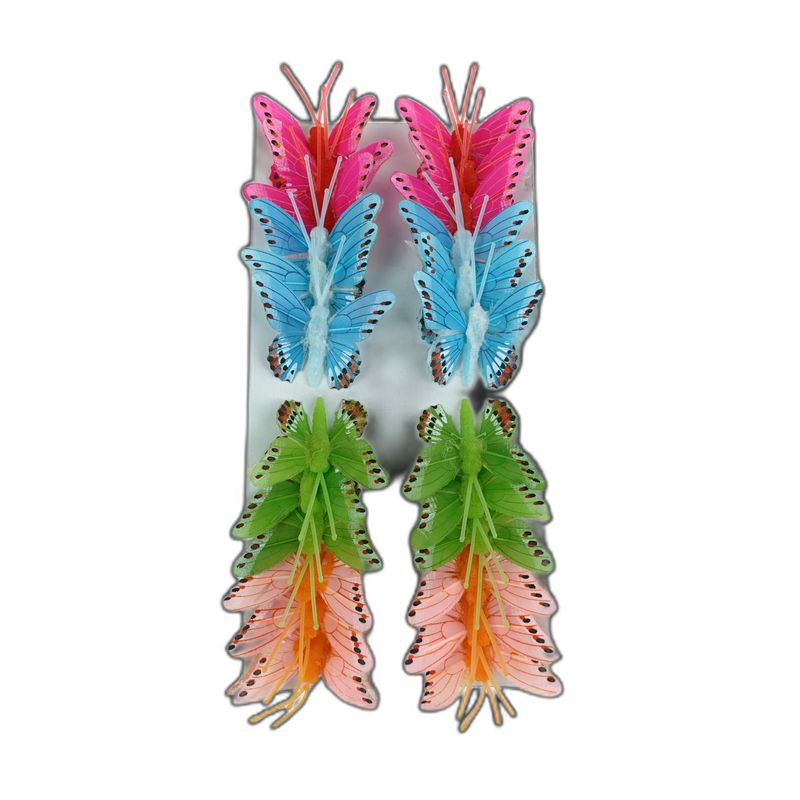 deco vlinder 24pcs - 5cm multicolor