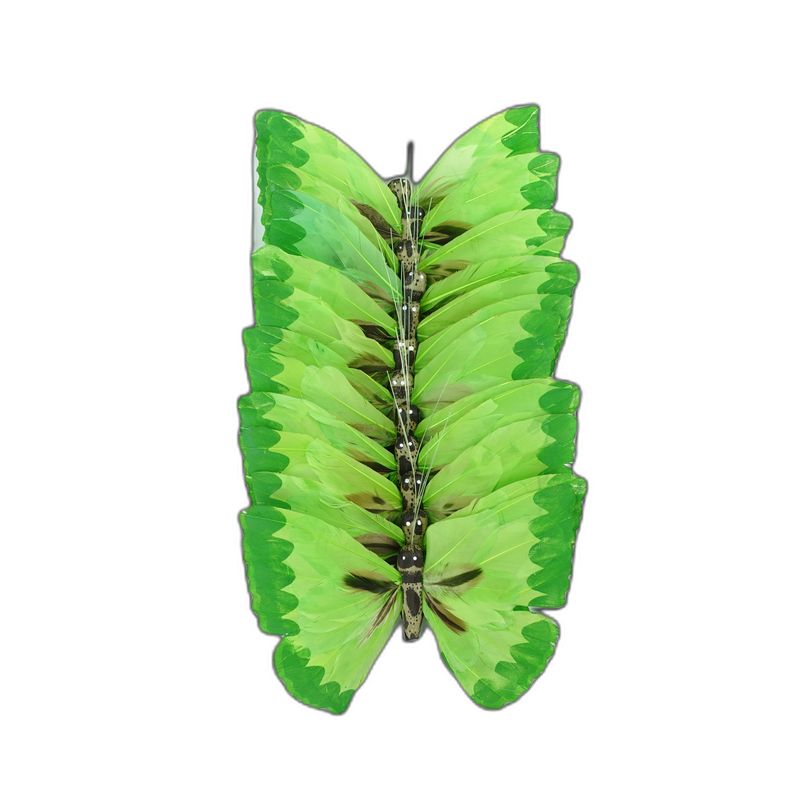 deco vlinder 12pcs - 18cm groen