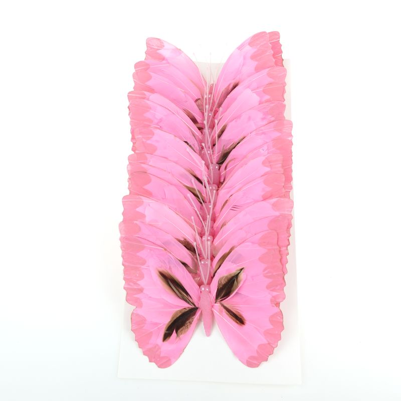 deco vlinder 12pcs - 18cm roze