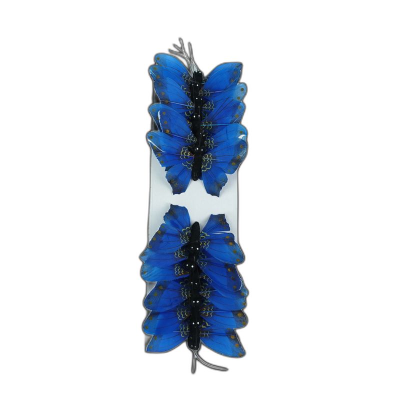 deco vlinder blauw 12pcs - 7cm