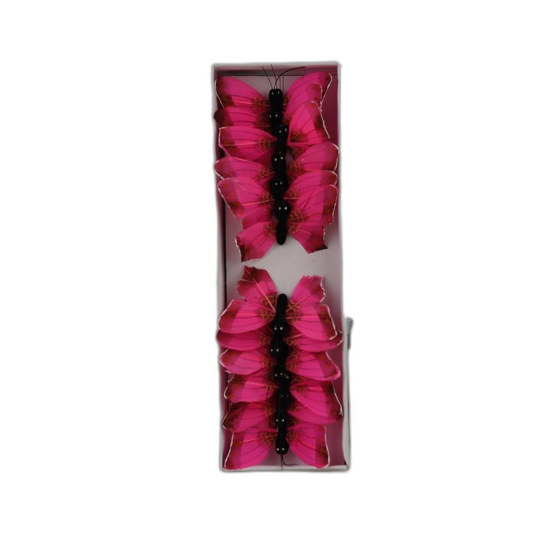 deco vlinder oudroze 12pcs - 7cm