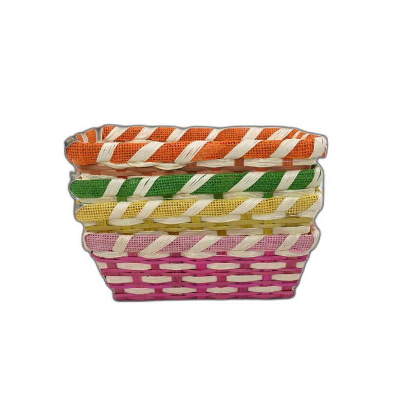 bamboe rechthoekig bloembakje assortiment 4 kleuren