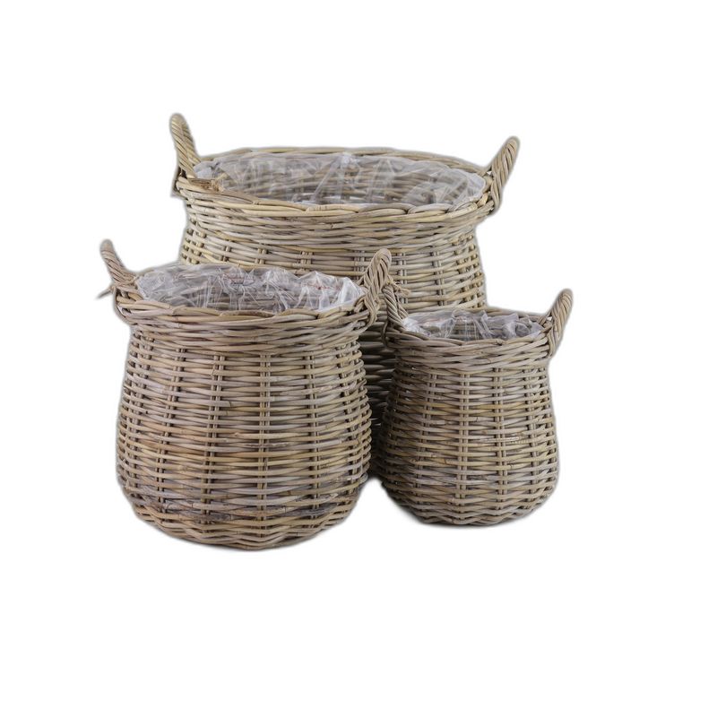kubu rotan kelk set 3 jumbo 2 oren Ø52 x 43H