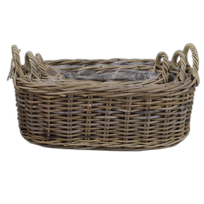 kubu rotan ovaal 2 oren set 3