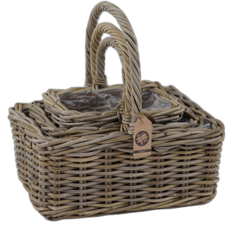 kubu rotan rechthoekige hengselmand set 3