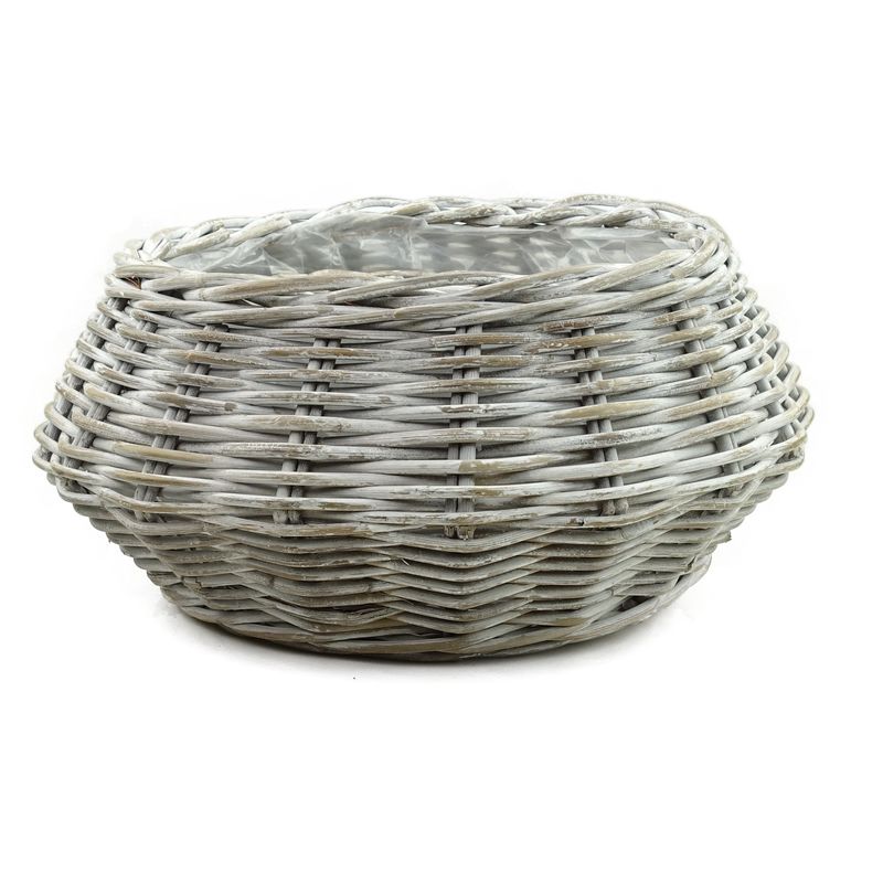 kubu rotin rond ufo set 2 whitewash