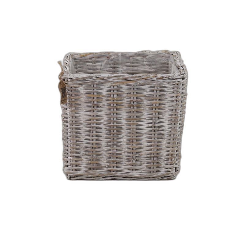 kubu rotan potmand vierkant 25x25 whitewash