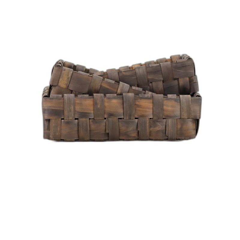 bamboo rectangulair marron set 2