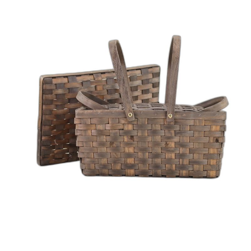 bamboo panier pique-nique marron 