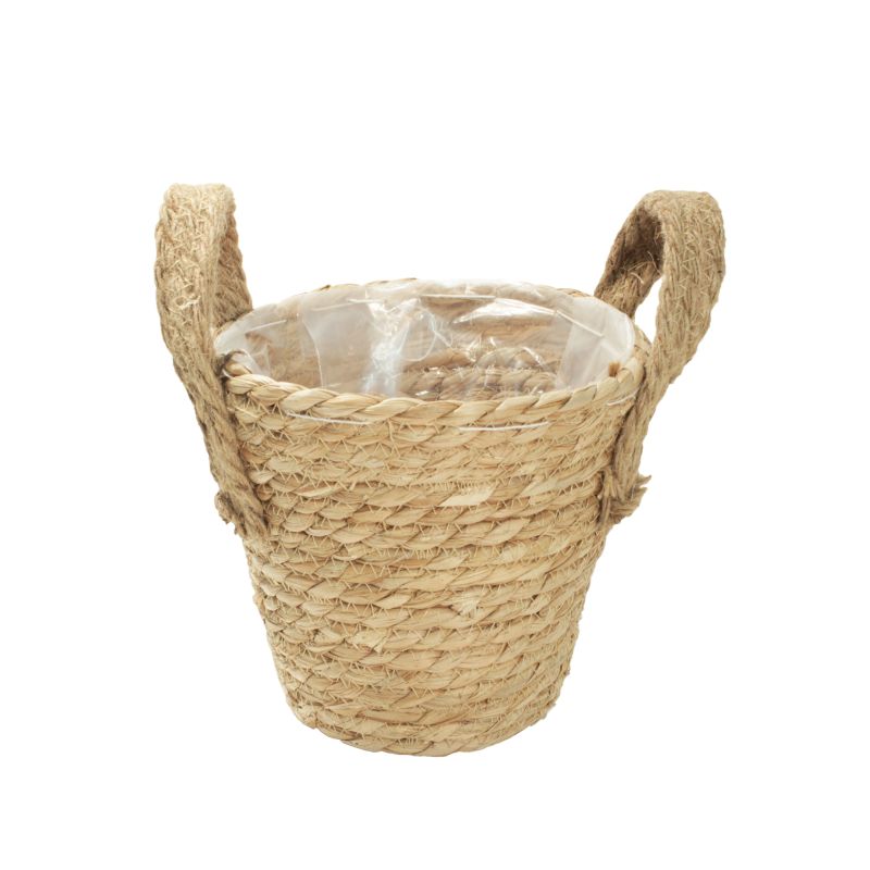 mand stro met jute oren naturel XS