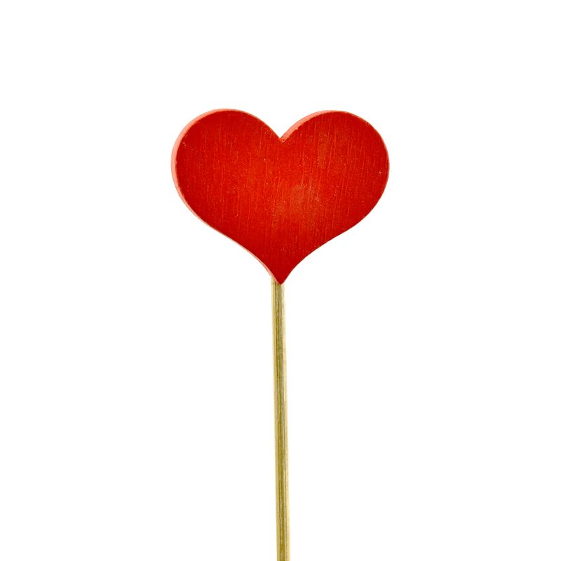 prikker rood hart 12pcs Pick 20cm