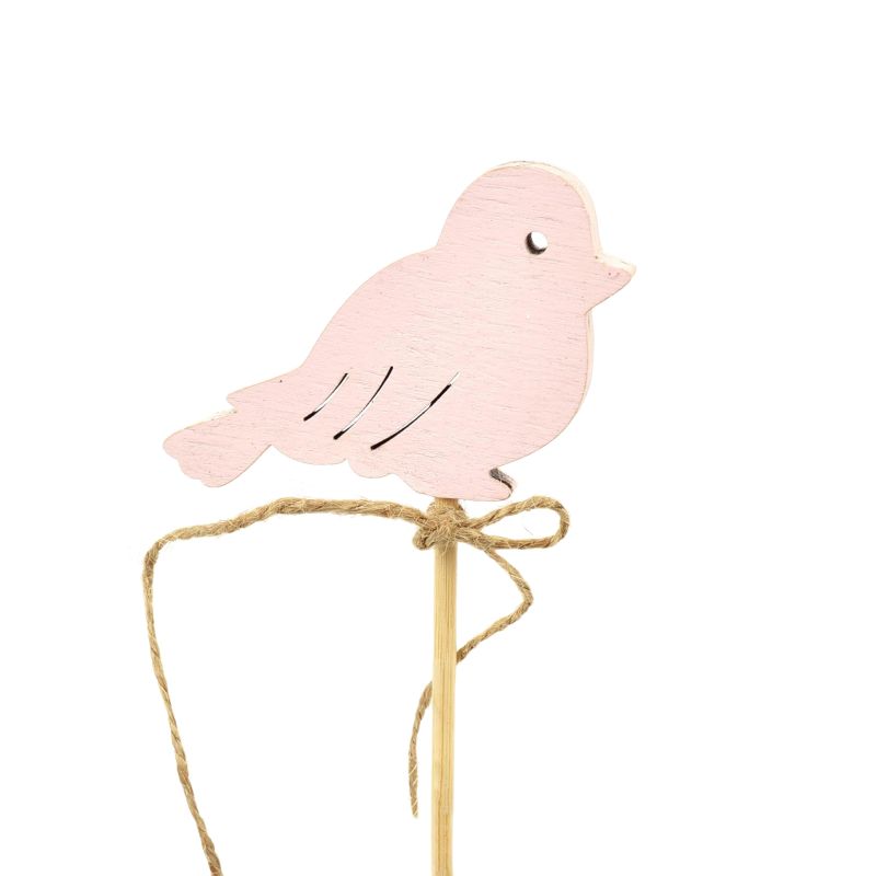 prikker vogel paars + touwtje Pick 12pcs