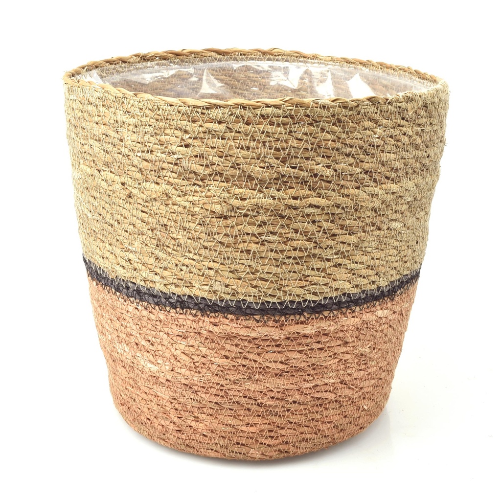 Conical Seagrass Basket - Bottom Soft-Pink (ES23)