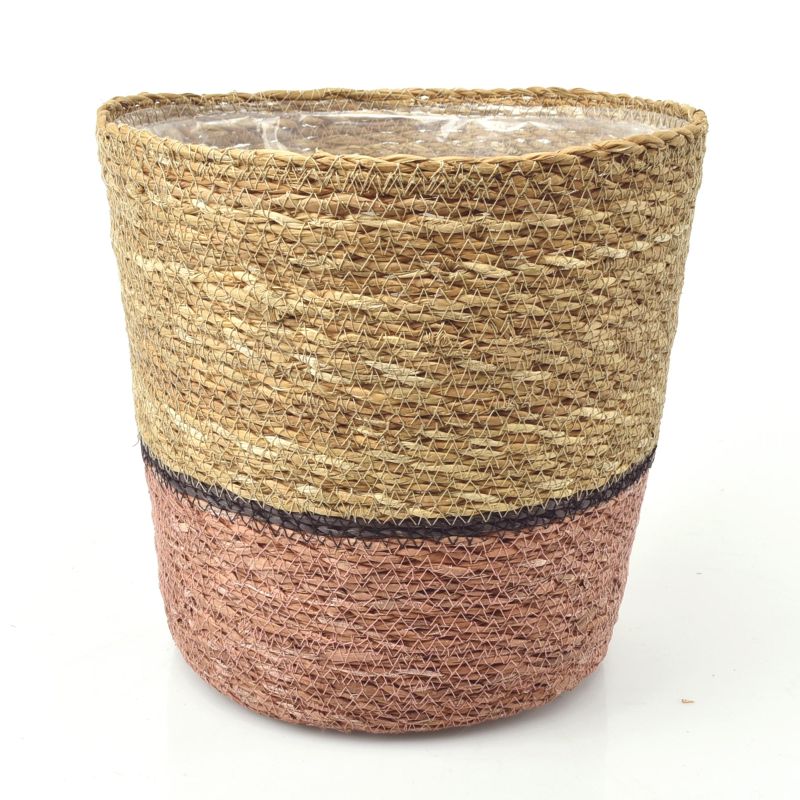 Conical Seagrass Basket - Bottom Soft-Pink (ES23)