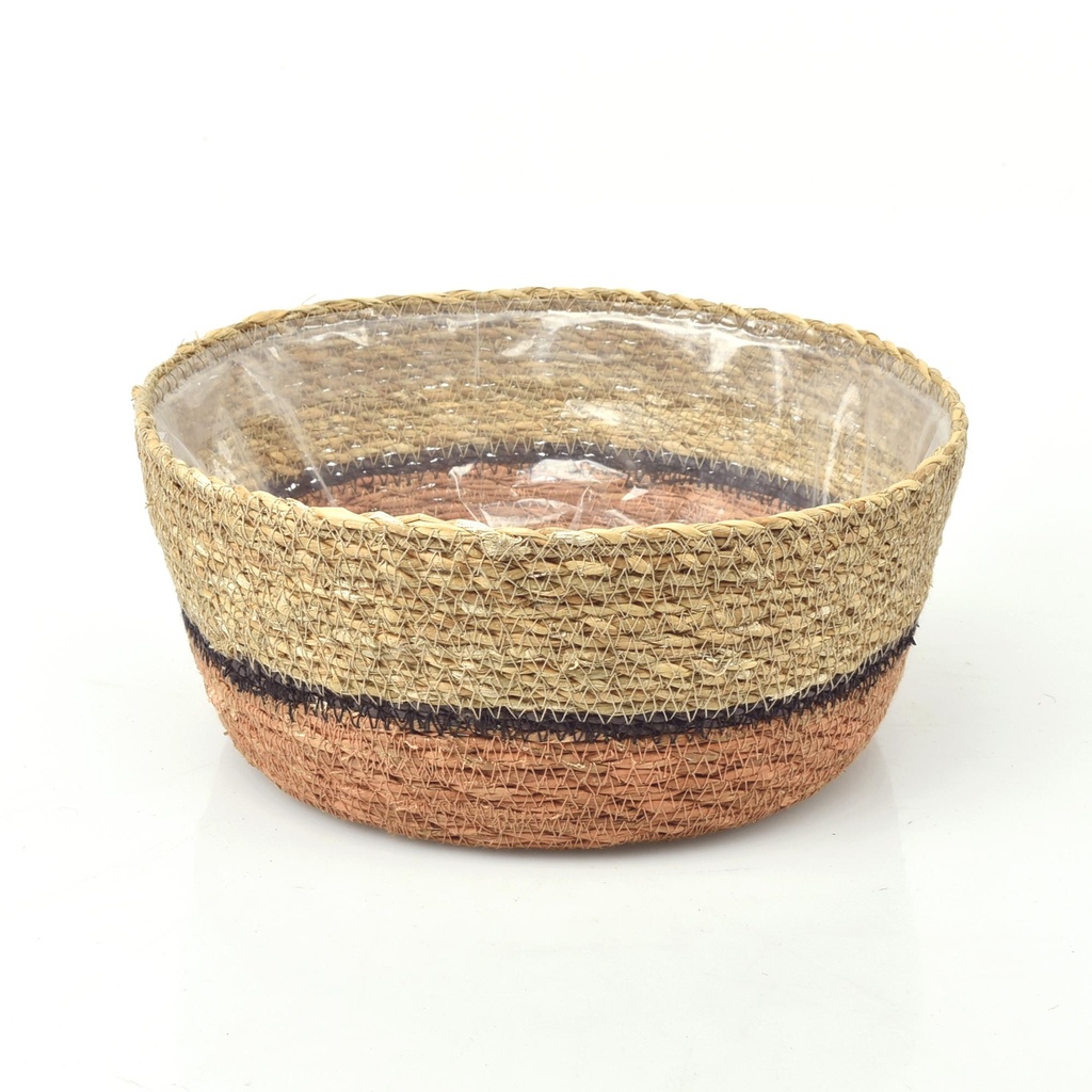 Conical Seagrass Bowl Basket - Bottom Brown