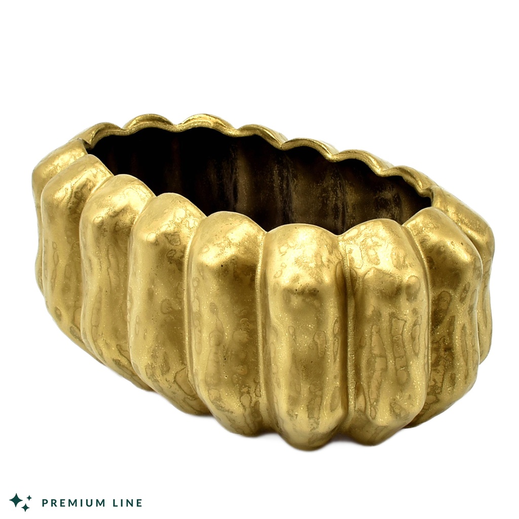 Gold Oval Planter 'Pumpkin' Large