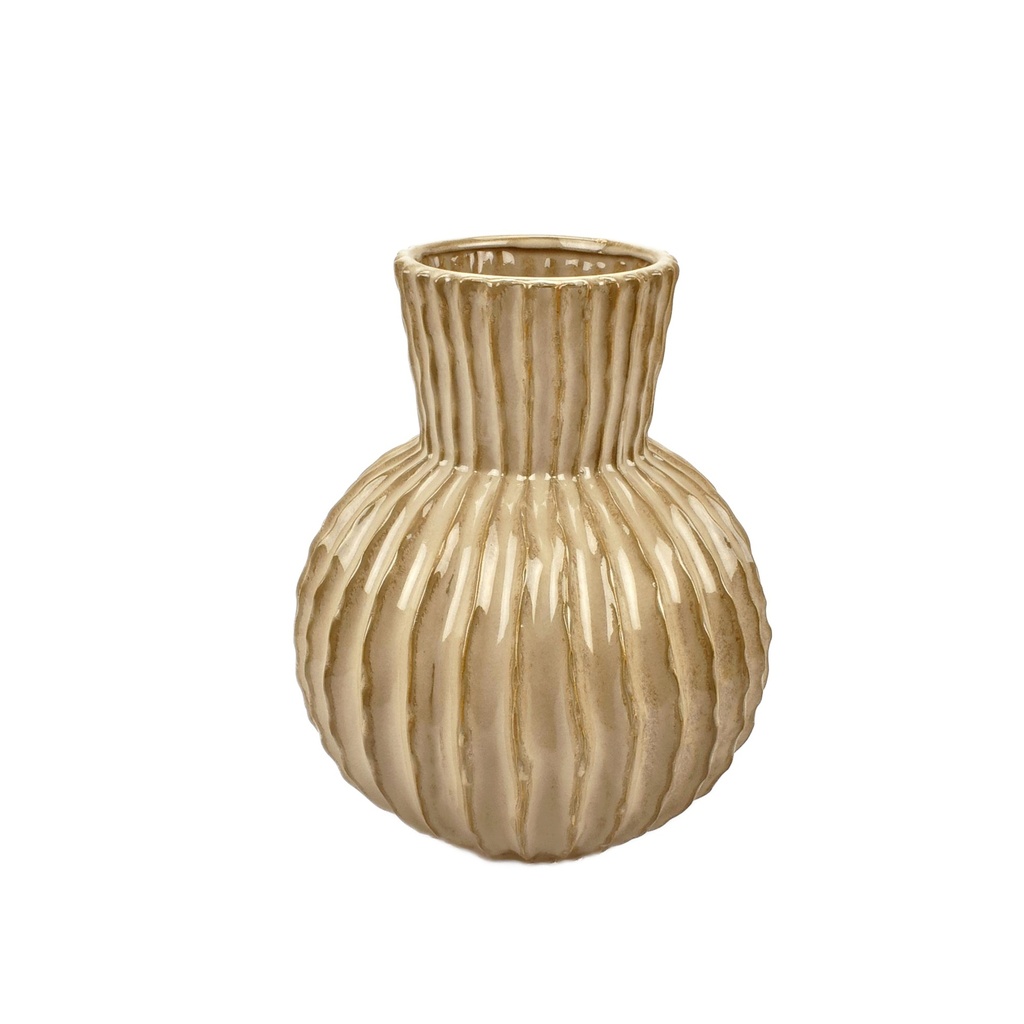 Cream Stoneware High Vase 'Meso'