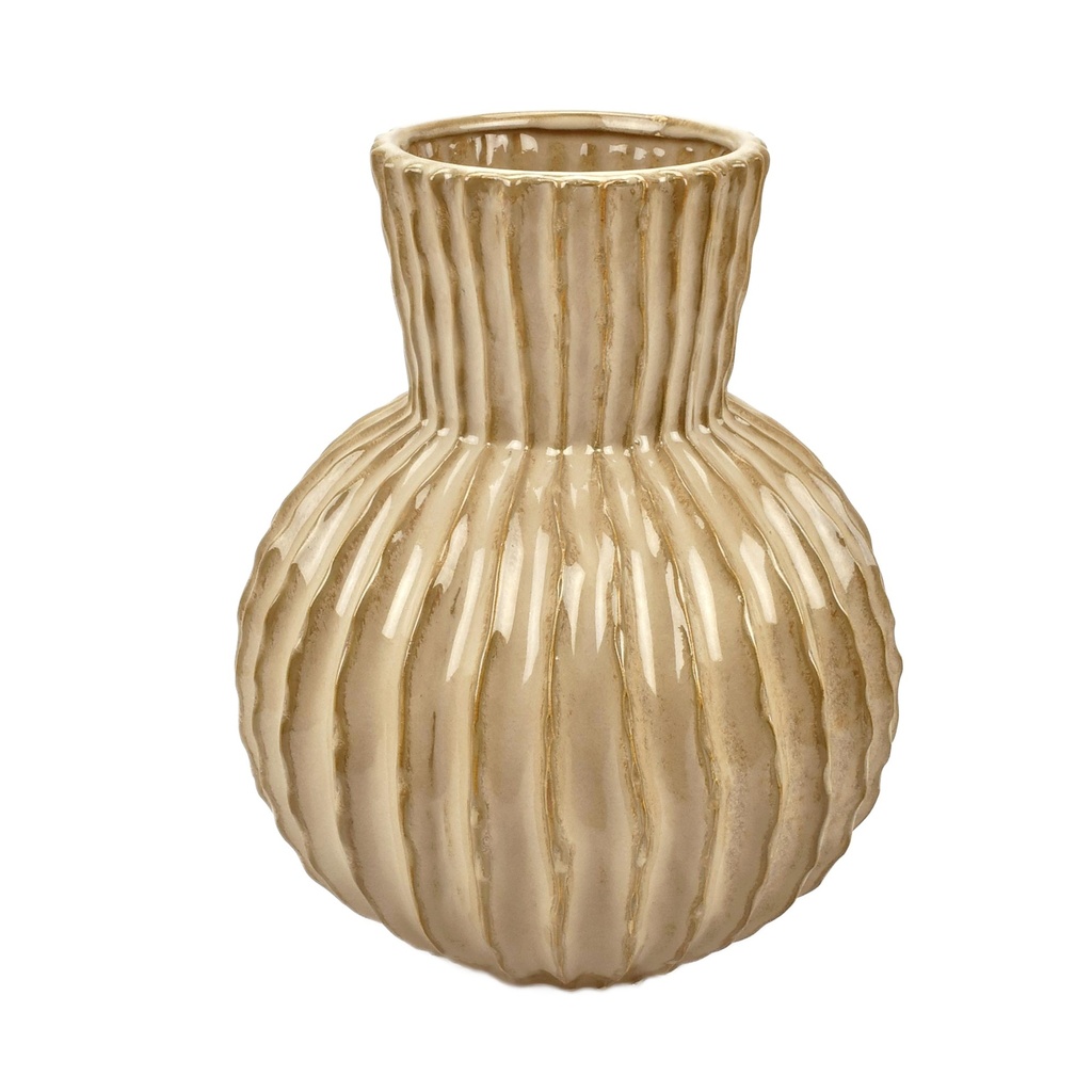 Cream Stoneware High Vase 'Meso'