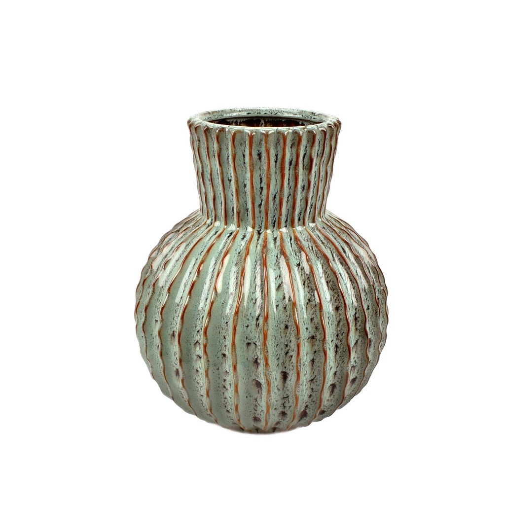 Misty Green Stoneware High Vase 'Meso'